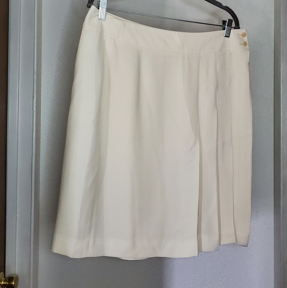 Liz Claiborne Half Pleated White Woman's Skirt
